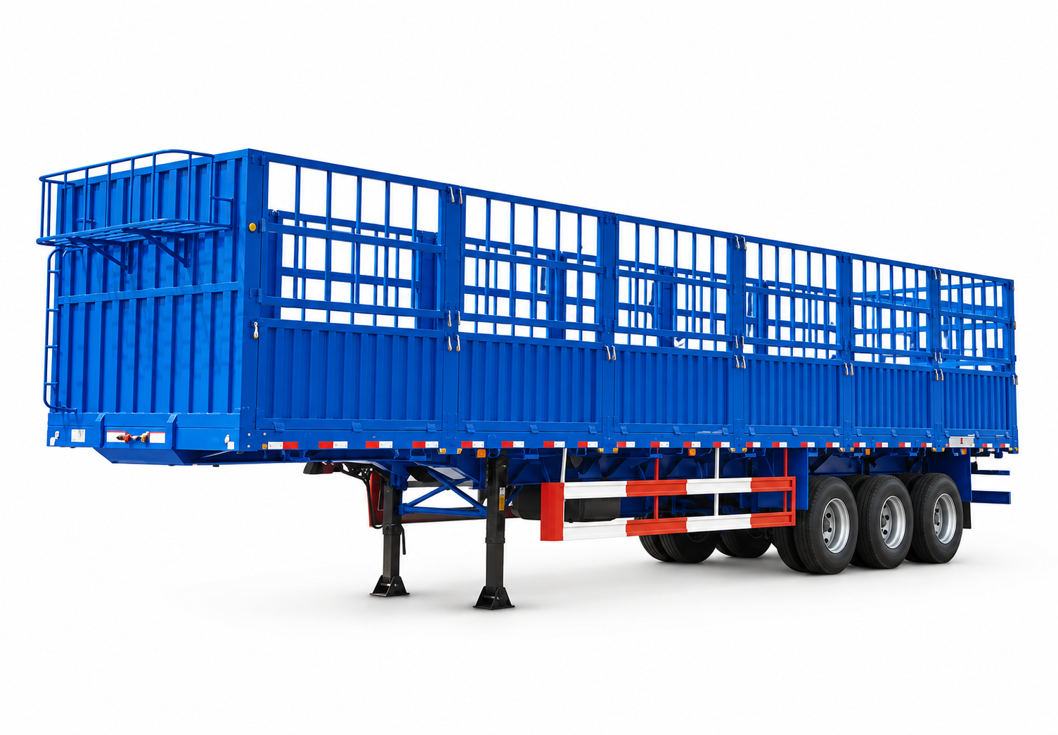 Blue livestock semitrailer — edited supplied photograph