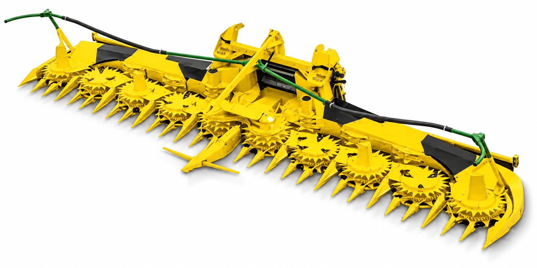 Yellow rotary forage corn header — enhanced supplied image