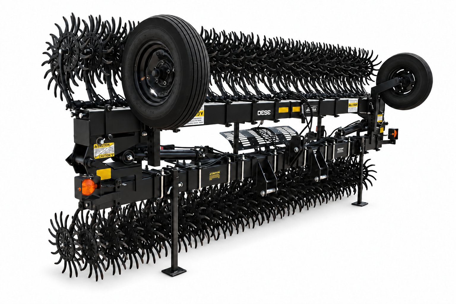 Black folded rotary hoe