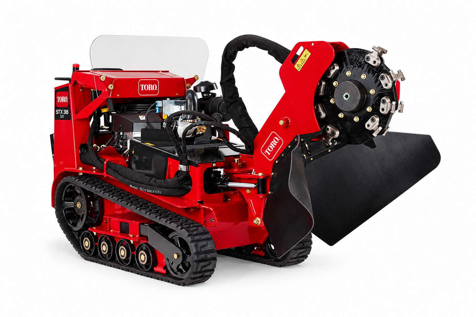Toro tracked stump grinder — enhanced supplied photograph