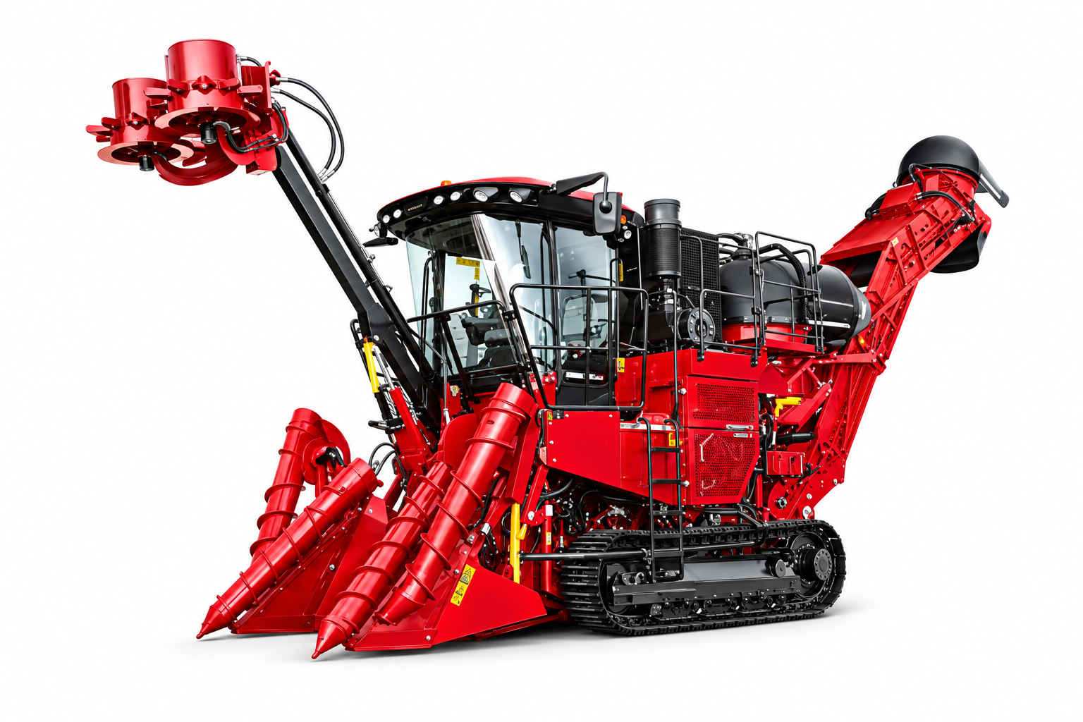 Tracked sugarcane harvester — edited supplied photograph