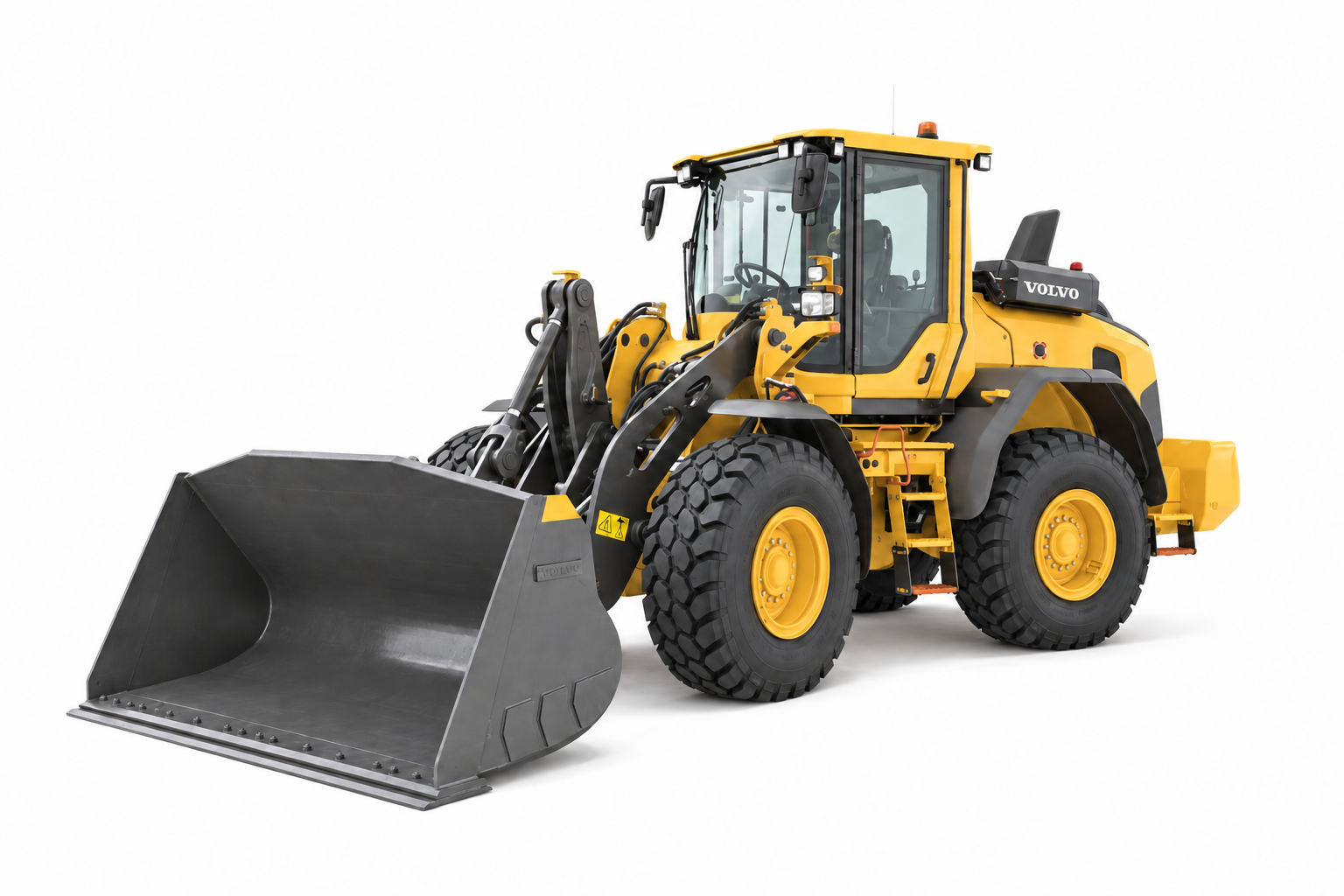 Volvo wheel loader — AI-enhanced supplied image