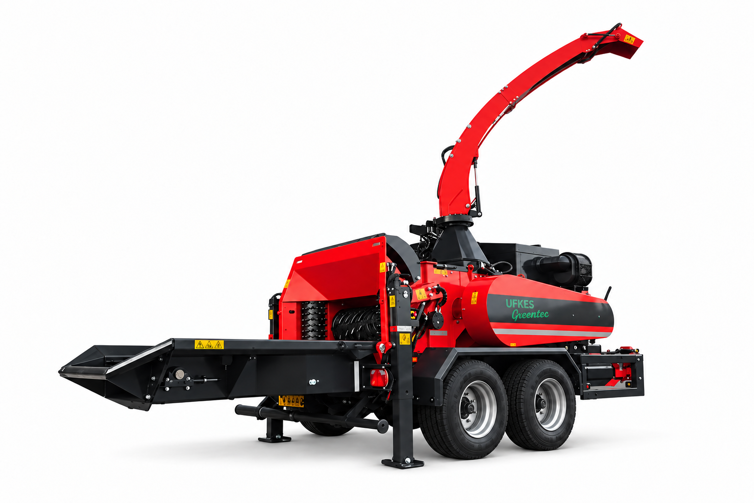 Trailer-mounted wood chipper — edited supplied photograph